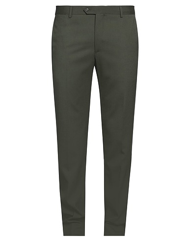 BRIAN DALES Casual trouser Military green 54% Polyester, 44% Wool, 2% Elastane
