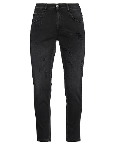 LES HOMMES Denim pants Black 98% Cotton, 2% Elastane