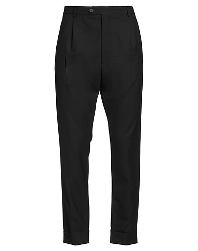 LES HOMMES Casual trouser Black 97% Wool, 3% Elastane