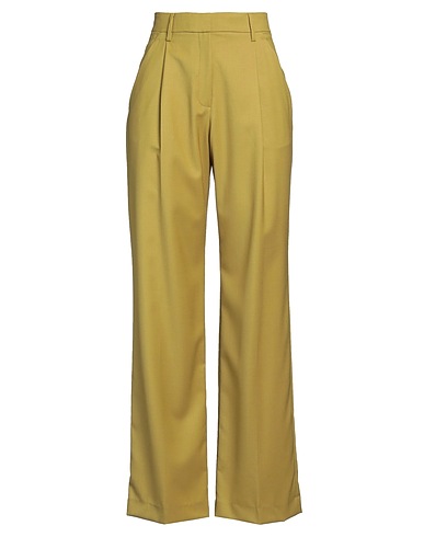 TRUE ROYAL Casual pants Sage green 99% Virgin Wool, 1% Elastane