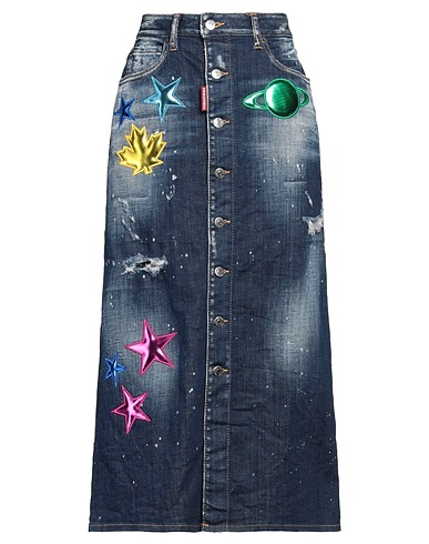 DSQUARED2 Denim skirt Blue 98% Cotton, 2% Elastane