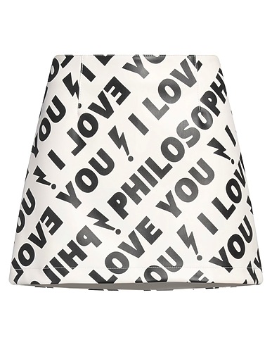 PHILOSOPHY di LORENZO SERAFINI Mini skirt Cream 51% Viscose, 49% Cotton