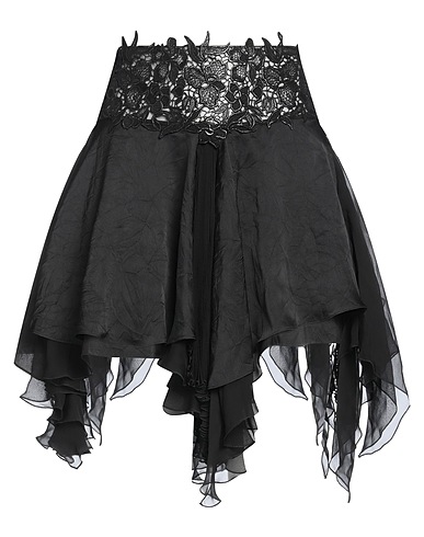 VERSACE Mini skirt Black 100% Polyester, Silk, Cotton