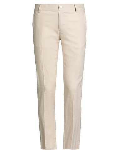 DANIELE ALESSANDRINI HOMME Casual pants Beige 55% Linen, 45% Viscose