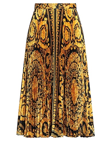 VERSACE Midi skirt Yellow 100% Polyester