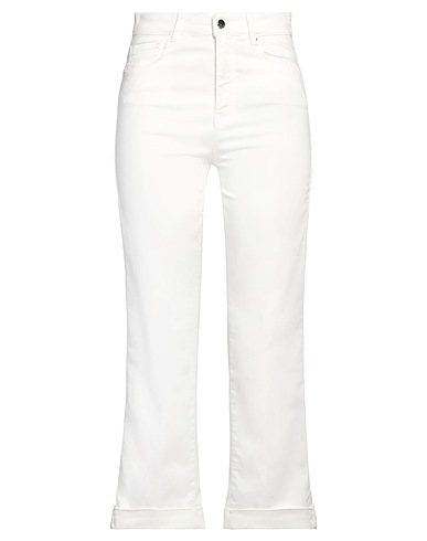 KAOS JEANS Casual pants White 65% Cotton, 32% Lyocell, 3% Elastane