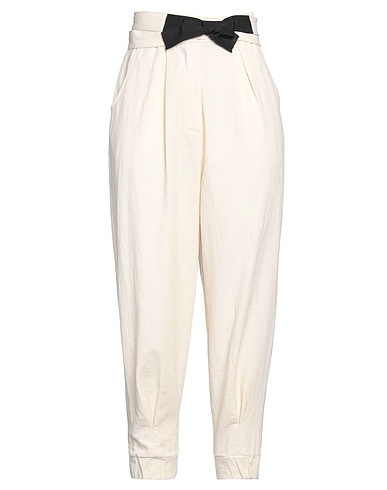 LA HAINE INSIDE US Casual trouser Ivory 80% Cotton, 20% Linen