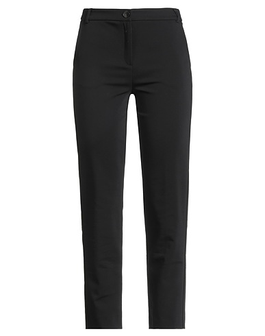 EMME by MARELLA Casual trouser Black 52% Cotton, 44% Polyamide, 4% Elastane