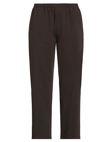 LAURA URBINATI Casual pants Dark brown 95% Virgin Wool, 5% Elastane