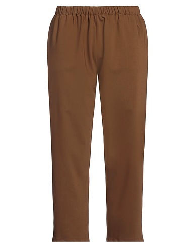 LAURA URBINATI Casual trouser Brown 95% Virgin Wool, 5% Elastane