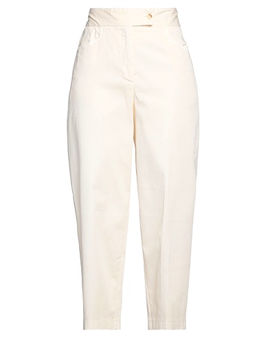 ALESSIA SANTI Casual pants Ivory 97% Cotton, 3% Elastane