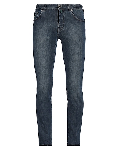 LUIGI BORRELLI NAPOLI Denim trousers BLU 98% Cotton, 2% Elastane