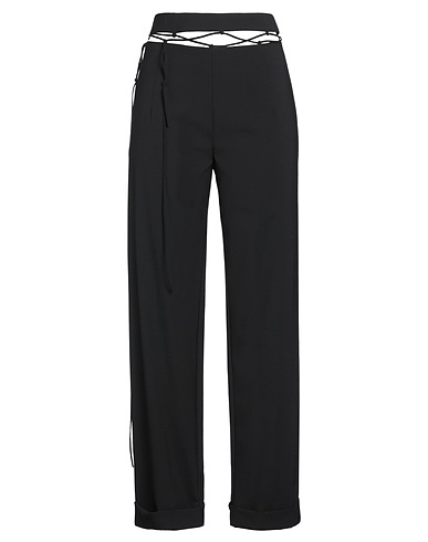 NENSI DOJAKA Casual trouser Black 98% Virgin Wool, 2% Elastane