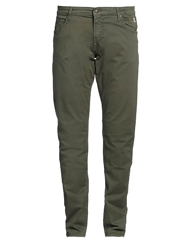 ROŸ ROGER'S Casual trouser Military green 97% Cotton, 3% Elastane