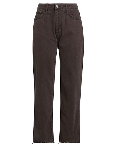 HINNOMINATE Denim trousers Dark brown 100% Cotton