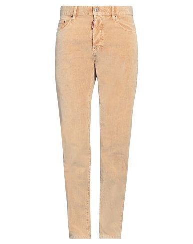 DSQUARED2 Casual pants Beige 97% Cotton, 3% Elastane, Cow leather