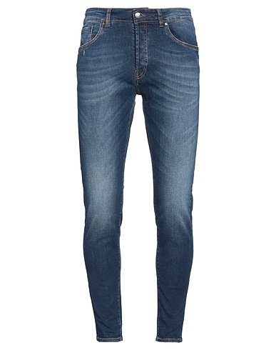 LIU •JO MAN Denim trousers Blue 97% Cotton, 3% Elastane