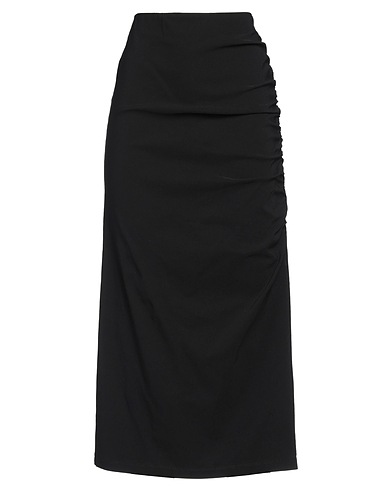 GESTUZ Midi skirt Black 70% EcoVero™ viscose, 25% Polyamide, 5% Elastane