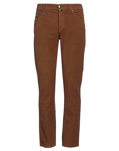 LUIGI BORRELLI NAPOLI Pantalón Marrón 98% Algodón, 2% Elastán