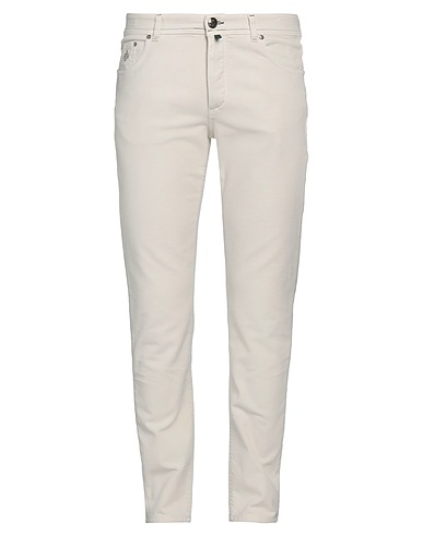 LUIGI BORRELLI NAPOLI Casual trouser Off white 98% Cotton, 2% Elastane