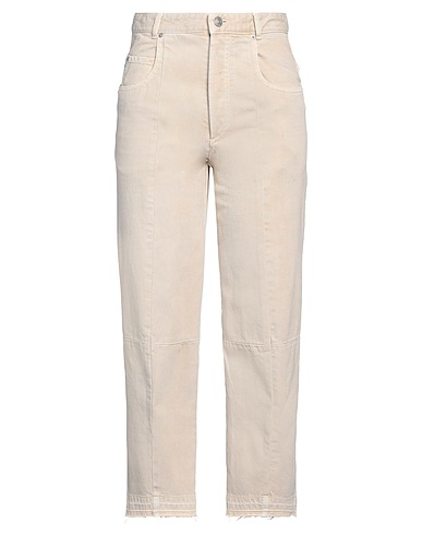 ISABEL MARANT Denim trousers Beige 100% Cotton