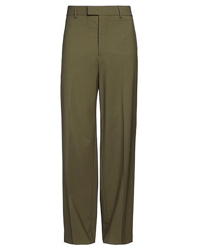 MSGM Pantalone Verde militare 96% Lana Vergine, 4% Elastan