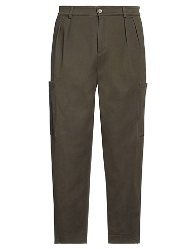DANIELE ALESSANDRINI Casual trouser Military green 98% Cotton, 2% Elastane