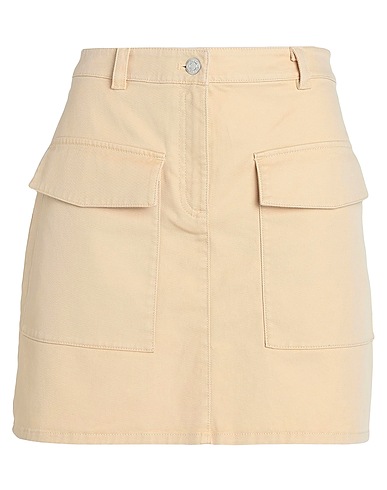 HUGO Mini skirt Sand 98% Cotton, 2% Elastane, Leather