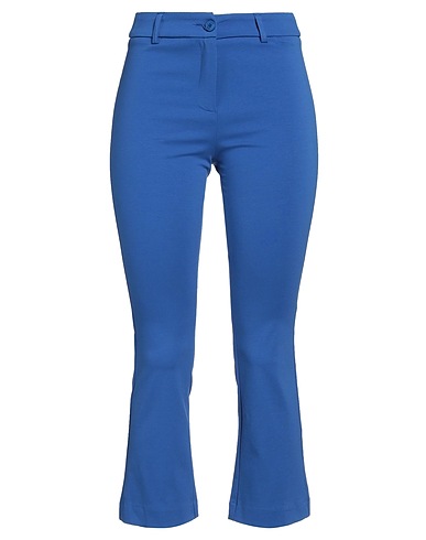 WHITE WISE Casual trouser Bright blue 52% Cotton, 40% Nylon, 8% Elastane