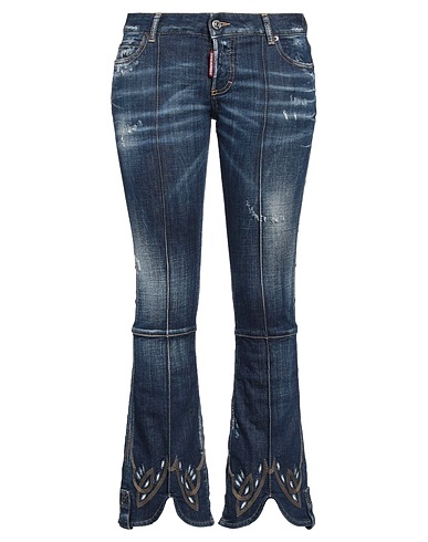 DSQUARED2 Bootcut Jeans Blue 98% Cotton, 2% Elastane, Cow leather