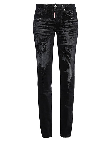 DSQUARED2 Denim trousers 98% Cotton, 2% Elastane, Cow leather