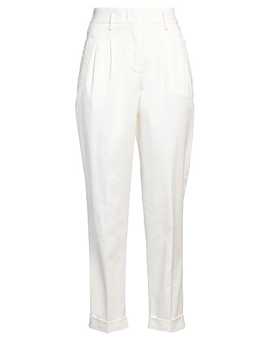 PESERICO Casual trouser Ivory 50% Cotton, 44% Tencel™, 4% Silk, 2% Elastane