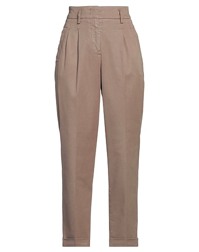 PESERICO Casual trouser Khaki 50% Cotton, 44% Tencel™, 4% Silk, 2% Elastane