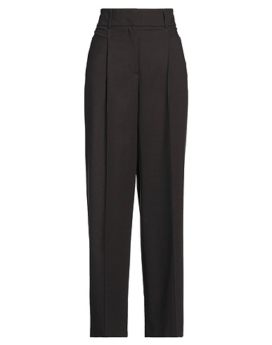 PESERICO Casual trouser Dark brown 52% Polyester, 43% Wool, 5% Elastane