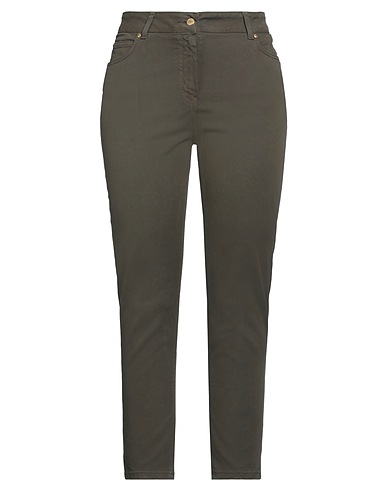 CLIPS MORE Casual trouser VERDE MILITARE 98% Cotton, 2% Elastane