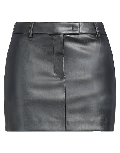 NUDE Mini skirt Black 50% Polyurethane, 50% Polyester