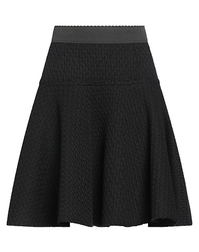 DOLCE&GABBANA ミディ丈スカート ブラック アクリル 50% / レーヨン 28% / バージンウール 20% / ポリウレタン 2%