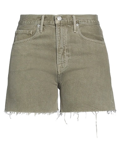 FRAME Shorts jeans Verde militare 100% Cotone