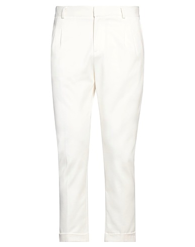 GREY DANIELE ALESSANDRINI Casual trouser Off white 98% Cotton, 2% Elastane