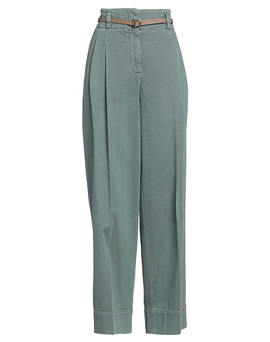 PESERICO Casual trouser Sage green 98% Cotton, 2% Elastane