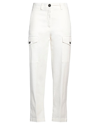 PESERICO Casual pants White 98% Cotton, 2% Elastane
