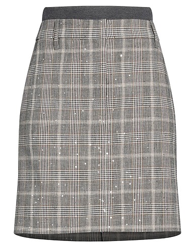 BRUNELLO CUCINELLI Mini skirt Beige 73% Virgin Wool, 26% Cotton, 1% Polyester, Elastane, Brass