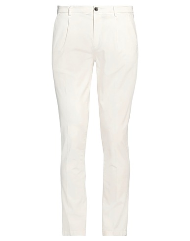 MANUEL RITZ Casual trouser White 98% Cotton, 2% Elastane
