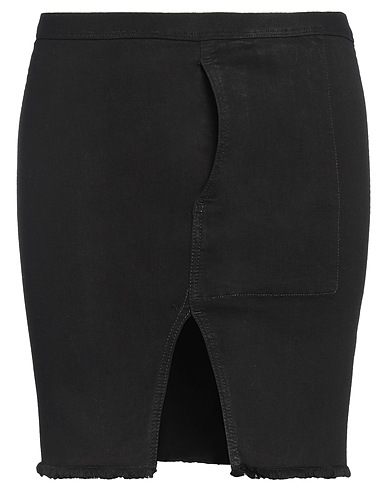 DRKSHDW by RICK OWENS Denim skirt Black 91% Cotton, 6% Elastane, 3% Rubber
