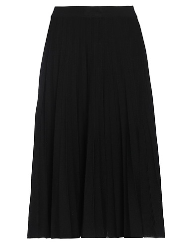 CHLOÉ Midi skirt Black 100% Wool, Polyamide, Elastane