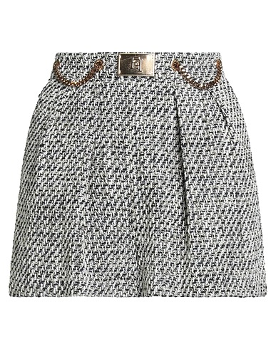 ELISABETTA FRANCHI Shorts & Bermuda White 45% Cotton, 25% Acrylic, 14% Polyester, 14% Synthetic fibers, 2% Metallic fiber