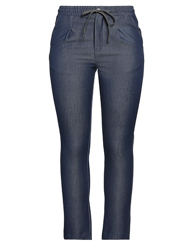 ICON UNIQUE Denim trousers Blue 77% Polyester, 18% Viscose, 5% Elastane
