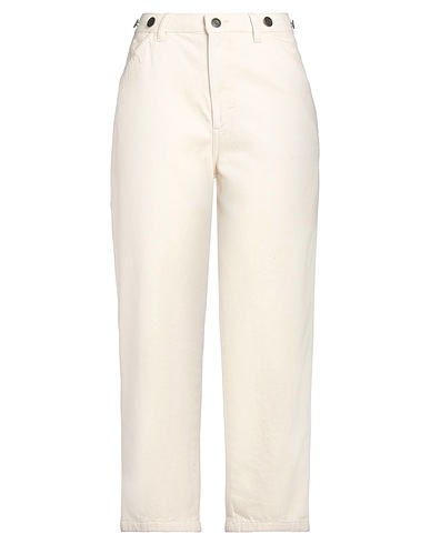 AMERICAN VINTAGE Denim trousers Ivory 50% Cotton, 25% Organic cotton, 25% Recycled cotton