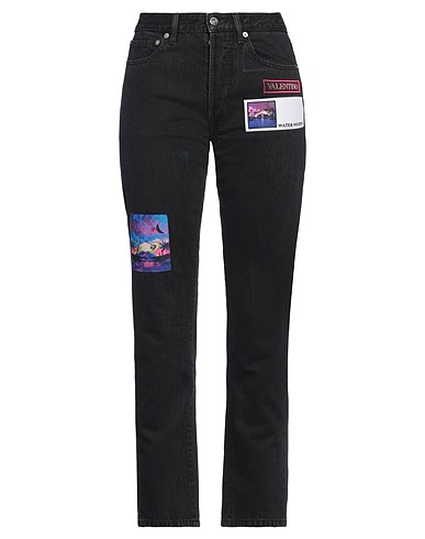 VALENTINO GARAVANI BOTTOMWEAR Black 100% Cotton, Cow leather
