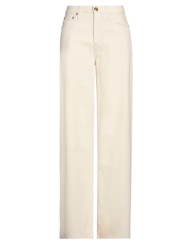 RAG & BONE Denim trousers Ivory 61% Cotton, 39% Lyocell